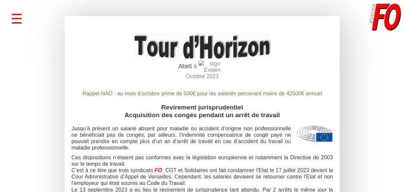 Tour d'horizon